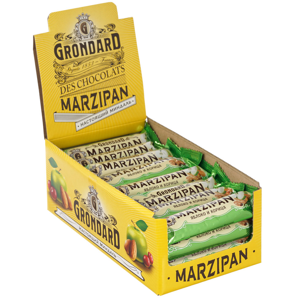  TM Grondard     (9388) Батончики глазированные Марципановые Яблоко-Корица, (24шт по 50г)     в Кашире