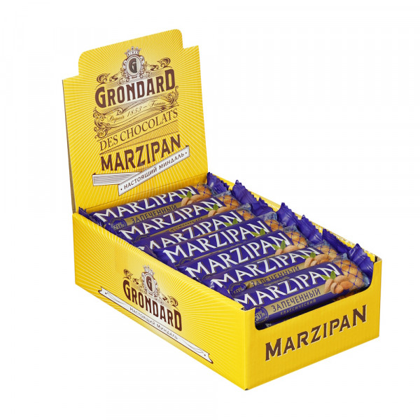 №1 TM Grondard   (11161) Батончики НЕглазированные Марципановые Запечённые, (28шт по 40г)    в Кашире