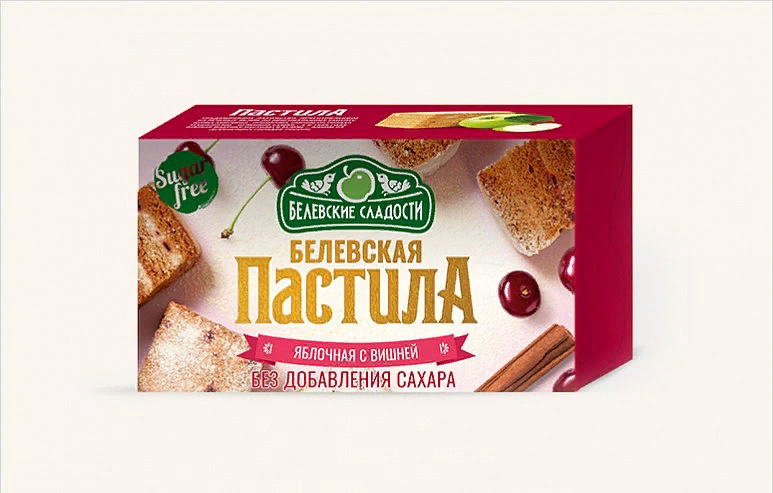  Пастила  200г диетическая С ВИШНЕЙ, НОВЫЙ ФОРМАТ (4 шт по 50гр)    в Кашире